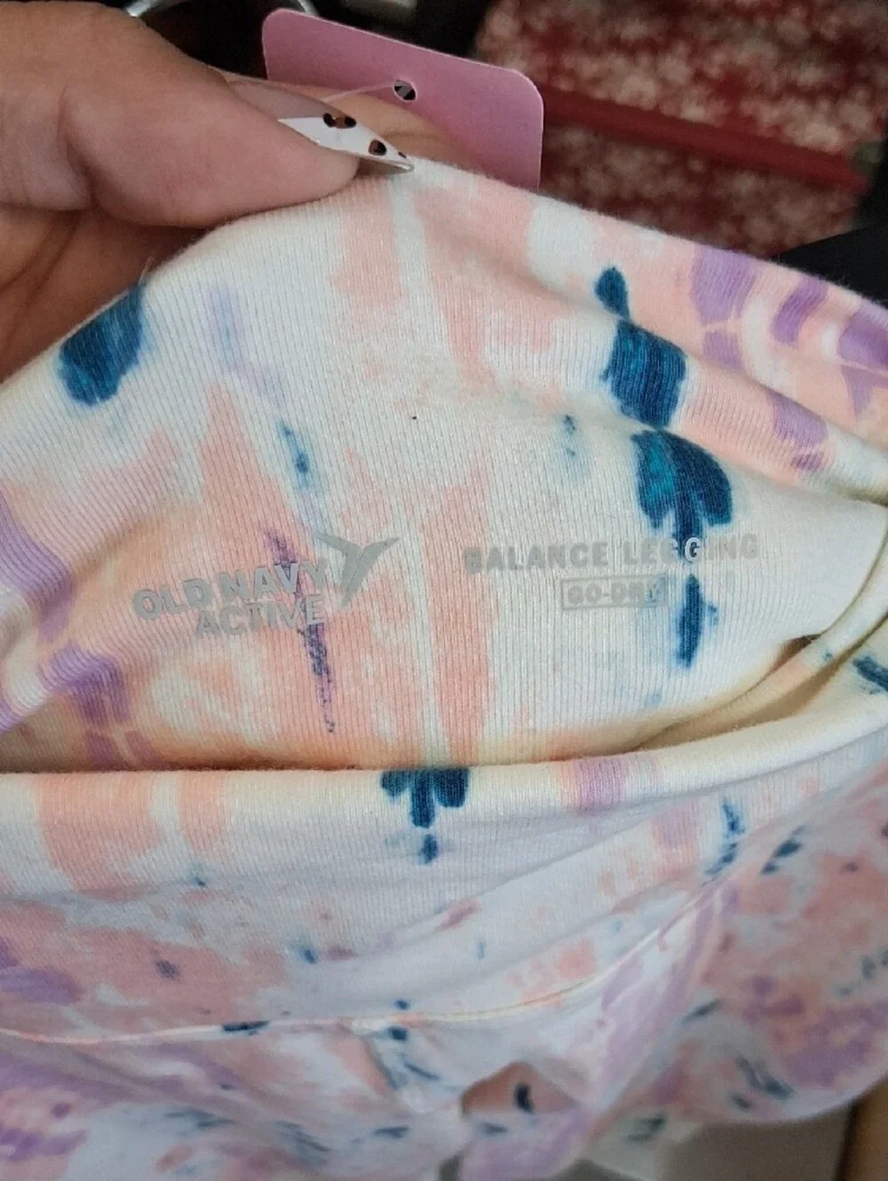 Old Navy Girls Tie-Dye Capri Leggings - Pink, Lavender & Teal. 64V94B